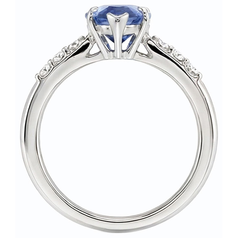 Natural Earth Mined Diamond Anniversary Heart Sapphire Ring 1.50 Carats Women’s Jewelry