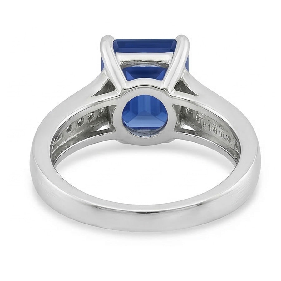 Natural Earth Mined Diamond Jewelry Emerald Ceylon Sapphire Ring & Accents 2.50 Carats