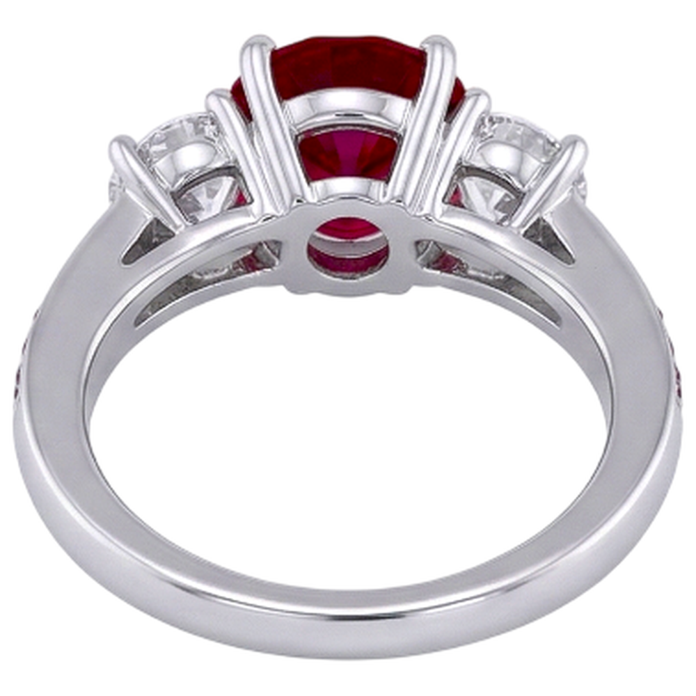 Natural Earth Mined Diamond Ring 1.07 Carats Burmese Ruby Women Jewelry New
