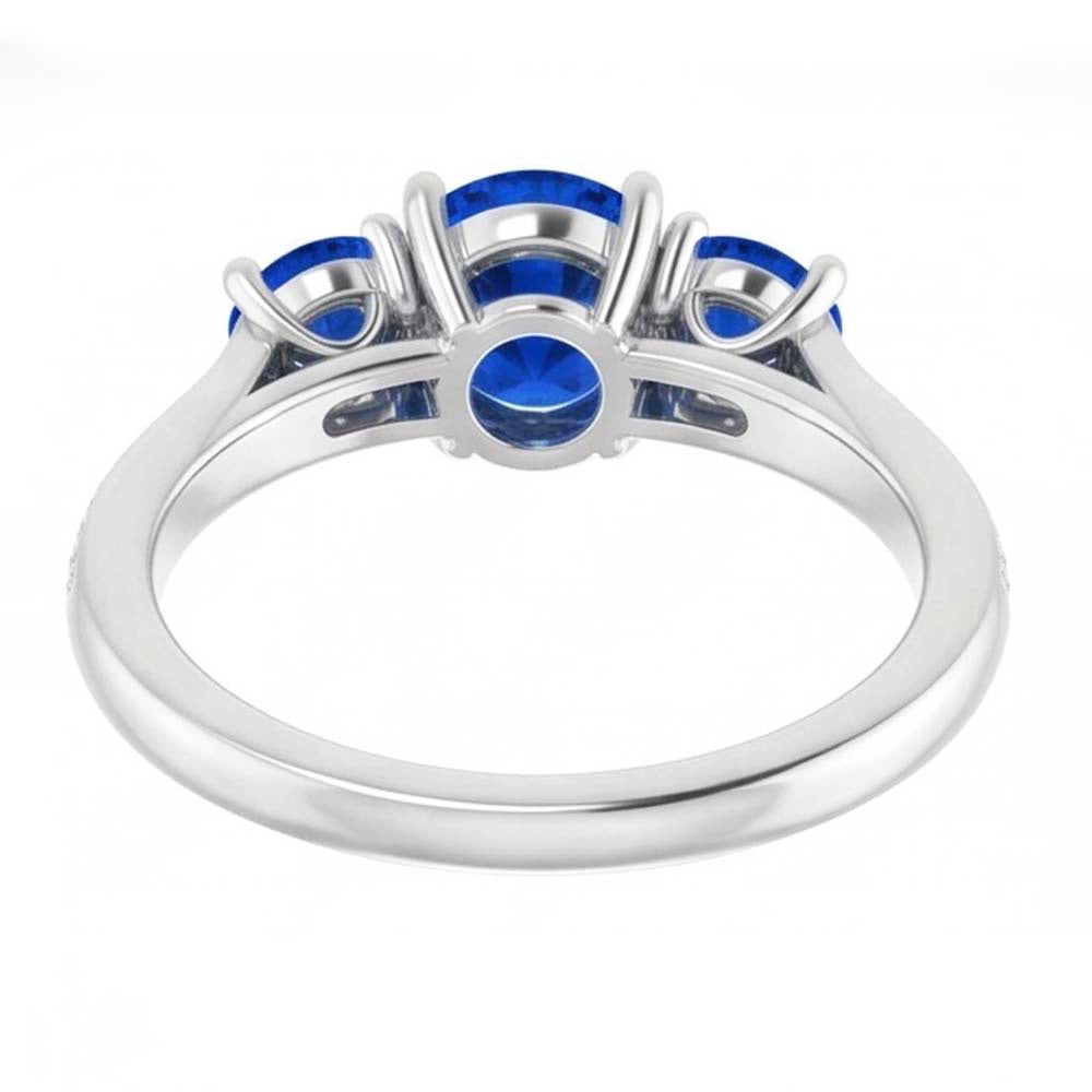 Natural Earth Mined Diamond Sapphire Ring 1.10 Carats Claw Prong Setting Women Jewelry