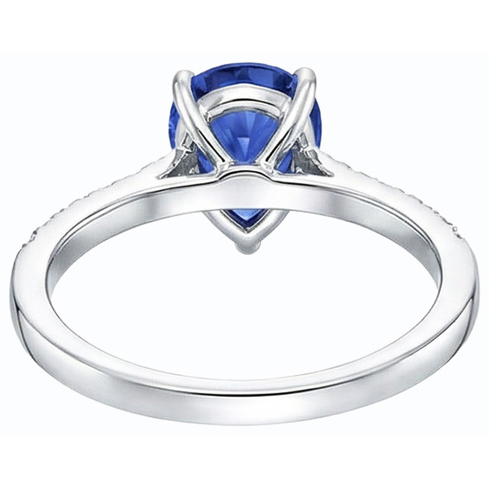 natural round sapphire 4ct ring profile view