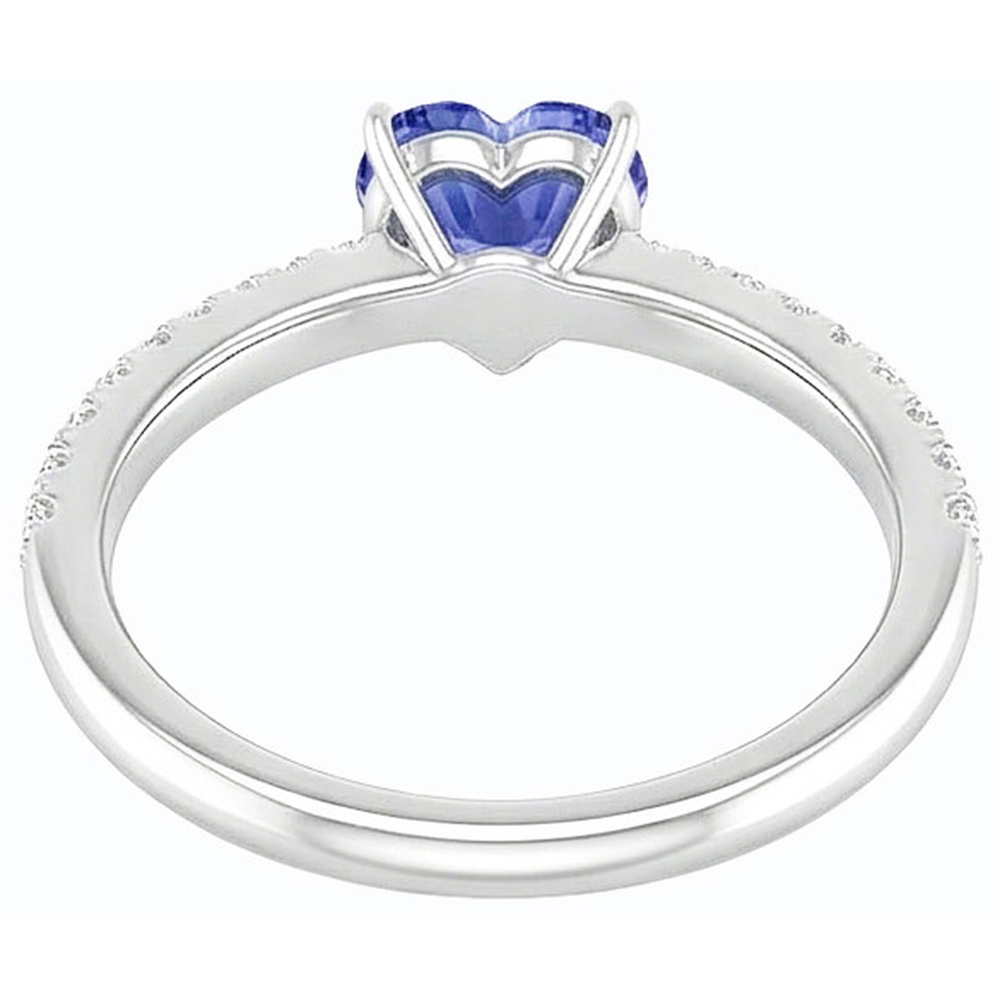 Natural Earth Mined Diamond Solitaire Ring With Accents Heart Sri Lankan Sapphire 3 Carats