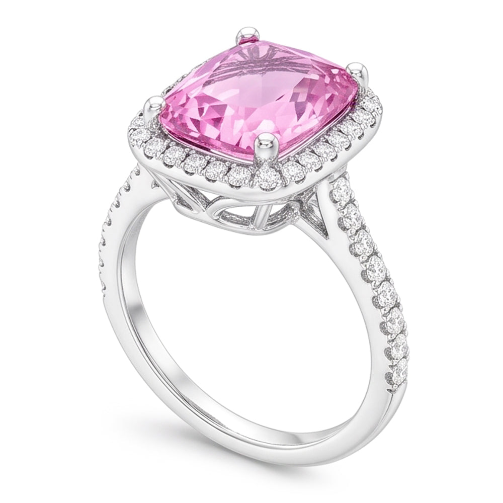 Natural Kunzite Ring 34.50ct - White Gold 14K