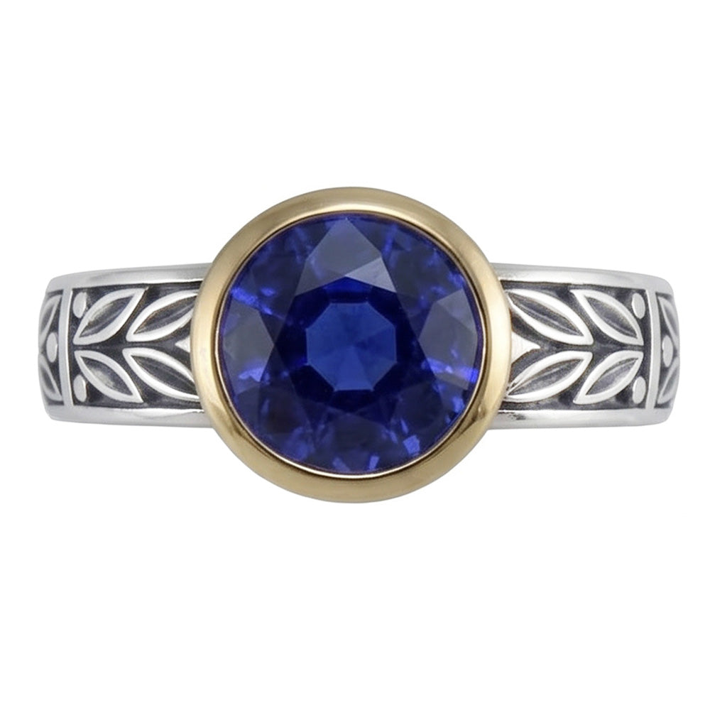 Natural Real ( Not Lab Grown ) 2 Carat Solitaire Ring Round Tanzanite AAA Antique Style Jewelry