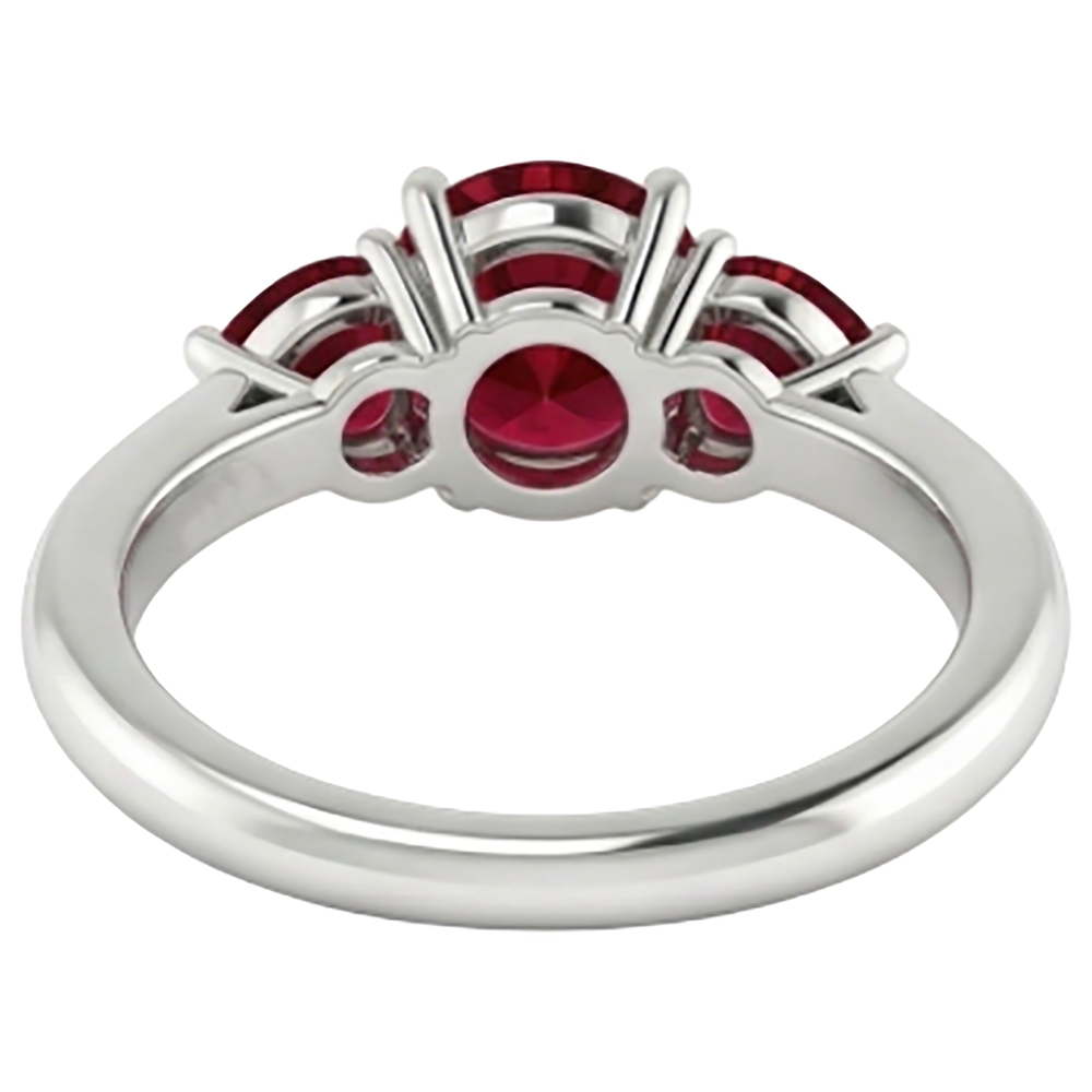 Natural Real ( Not Lab Grown ) 3 Stone Ruby Ring 1.50 Carats Prong Setting Ladies Jewelry