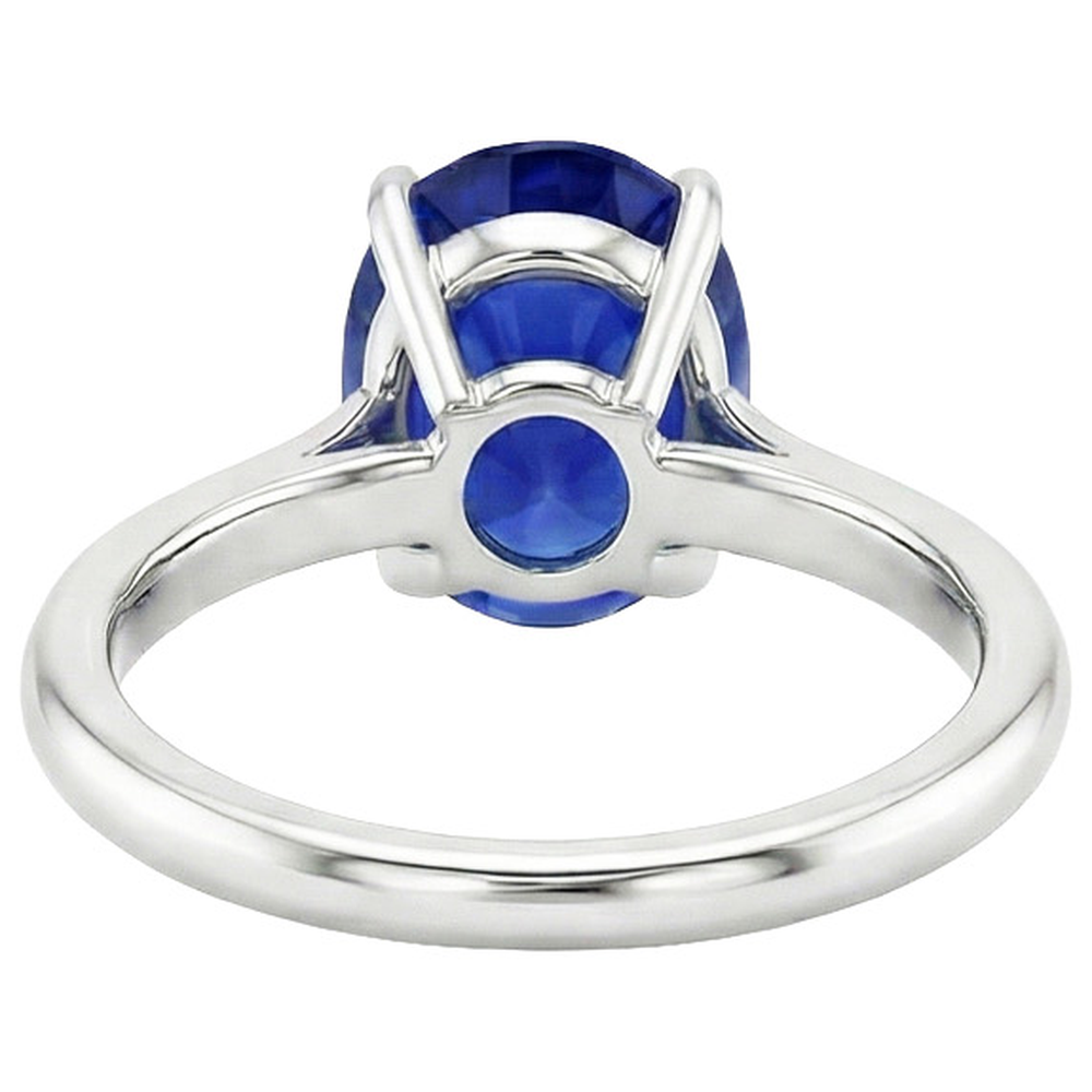 Natural Real ( Not Lab Grown ) 4 Carat Oval Cut Sapphire Engagement Ring