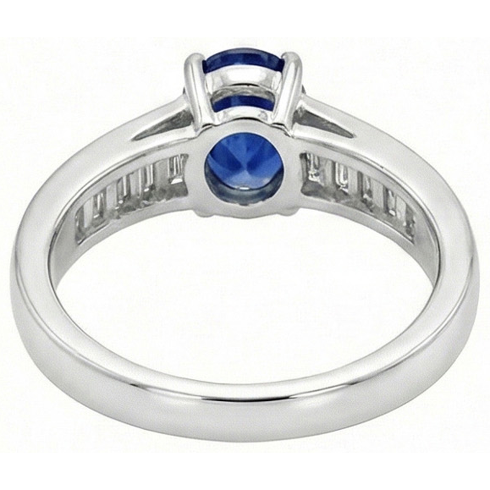 Natural Real ( Not Lab Grown ) 8 Carat Sapphire Engagement Ring With Accents