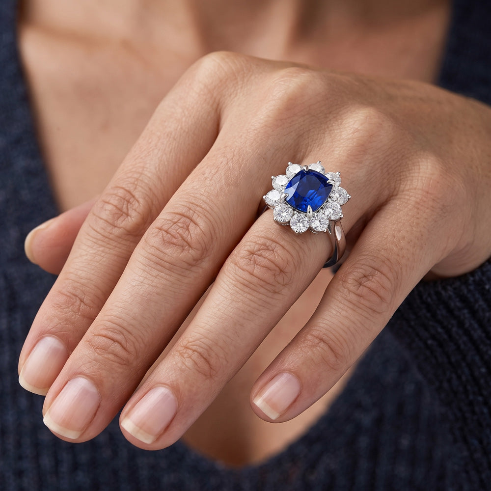 Natural Real ( Not Lab Grown ) Affordable Sapphire Engagement Ring