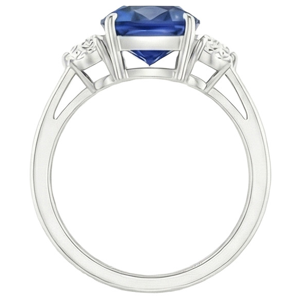 Natural Real ( Not Lab Grown ) Big 6 Carat Cushion Sapphire Ring