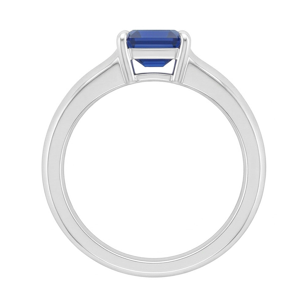 Natural Real ( Not Lab Grown ) Emerald Solitaire Sapphire Engagement Ring Set 1 Carat White Gold Band