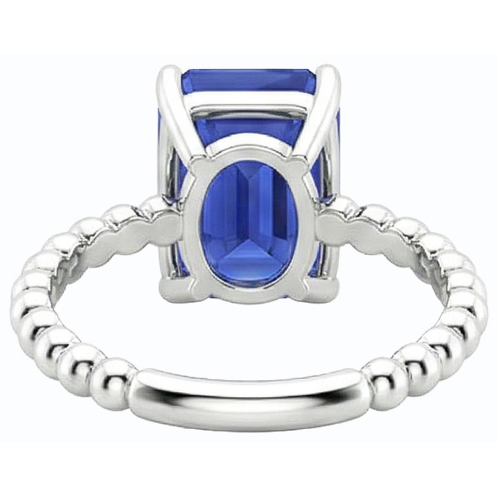 Natural Real ( Not Lab Grown ) Gemstone Ring Emerald Ceylon Sapphire Beaded Style 3 Carats