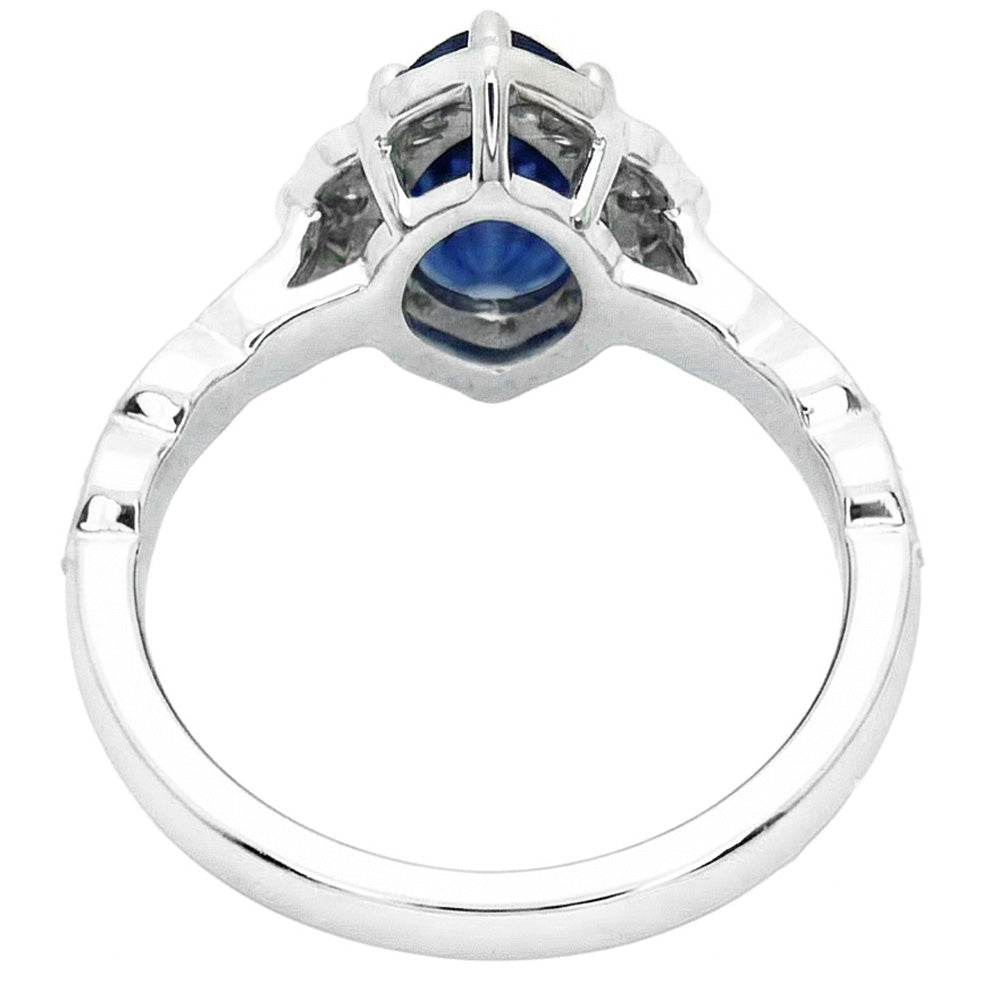 Natural Real ( Not Lab Grown ) Gold 14K Vintage Sapphire Engagement Ring