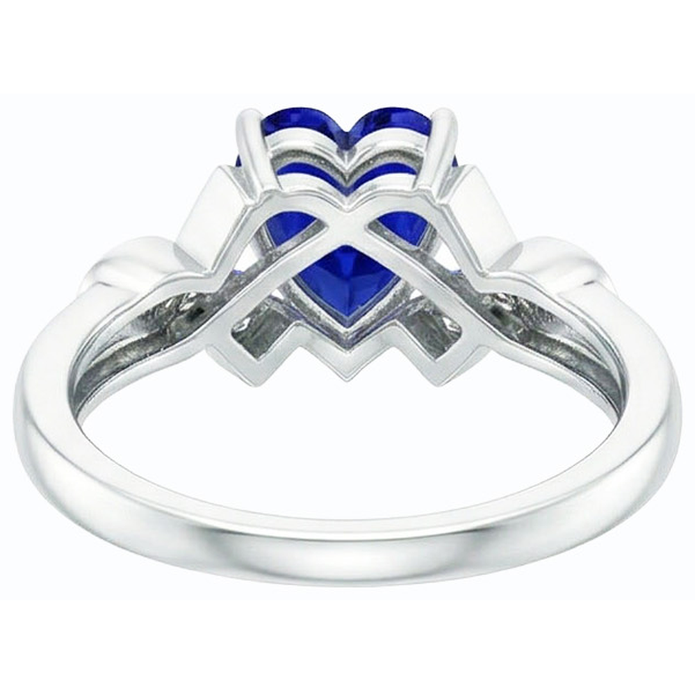 Natural Real ( Not Lab Grown ) Gold Gemstone Heart Cut Ceylon Sapphire Ring Ribbon Style 2 Carats