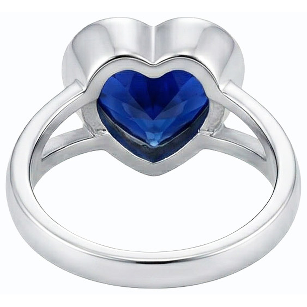 natural heart sapphire 3ct ring profile view