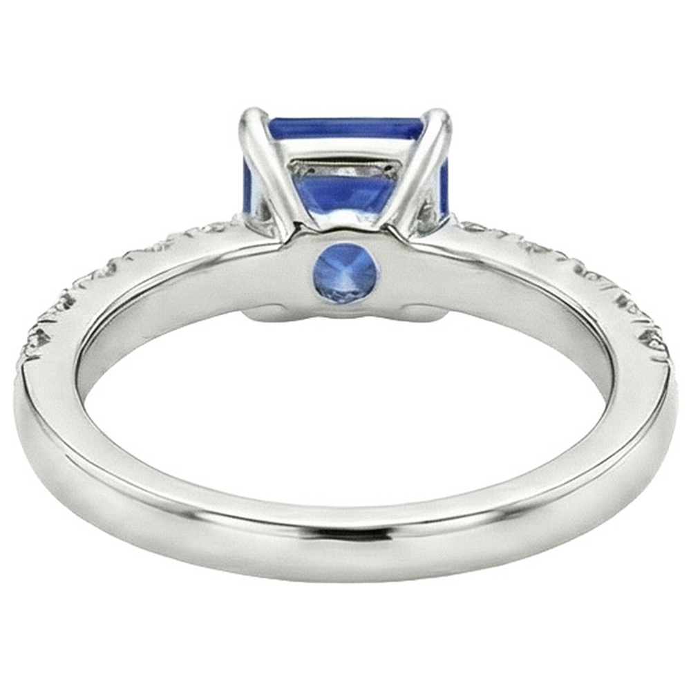 natural round sapphire 2.75ct ring profile view