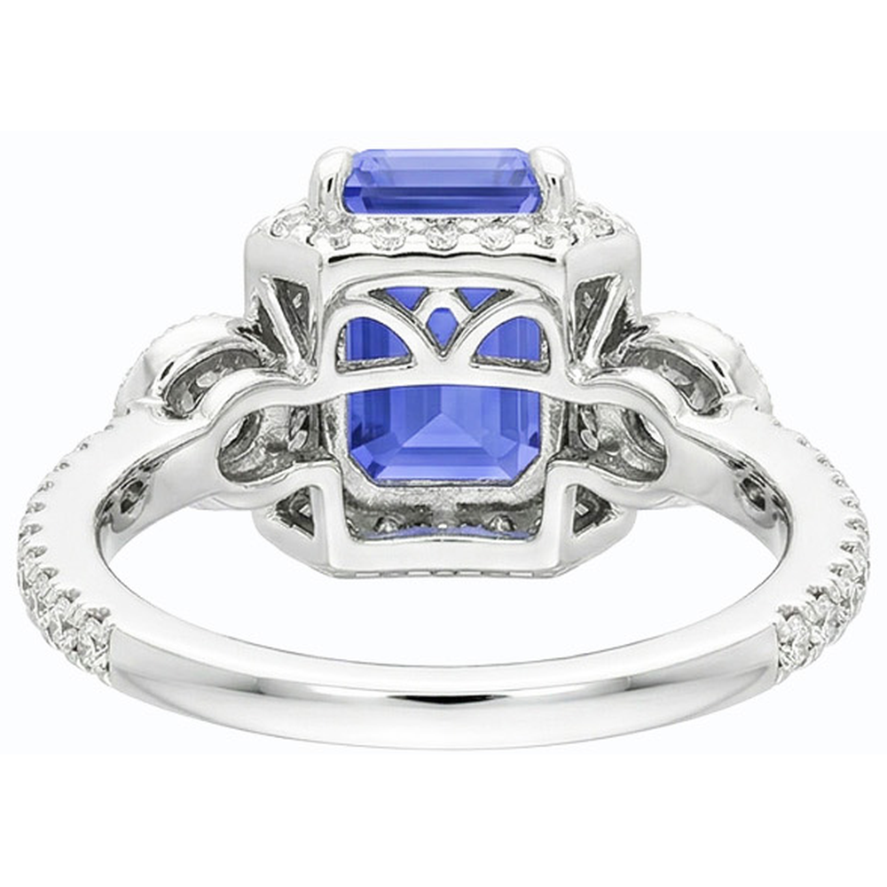 Natural Real ( Not Lab Grown ) Halo Sri Lanka Blue Sapphire Ring