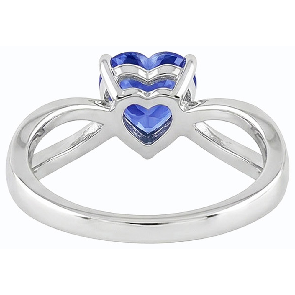 Natural Real ( Not Lab Grown ) Ladies Heart Gemstone Blue Sapphire Ring 3.50 Carats Split Shank Jewelry