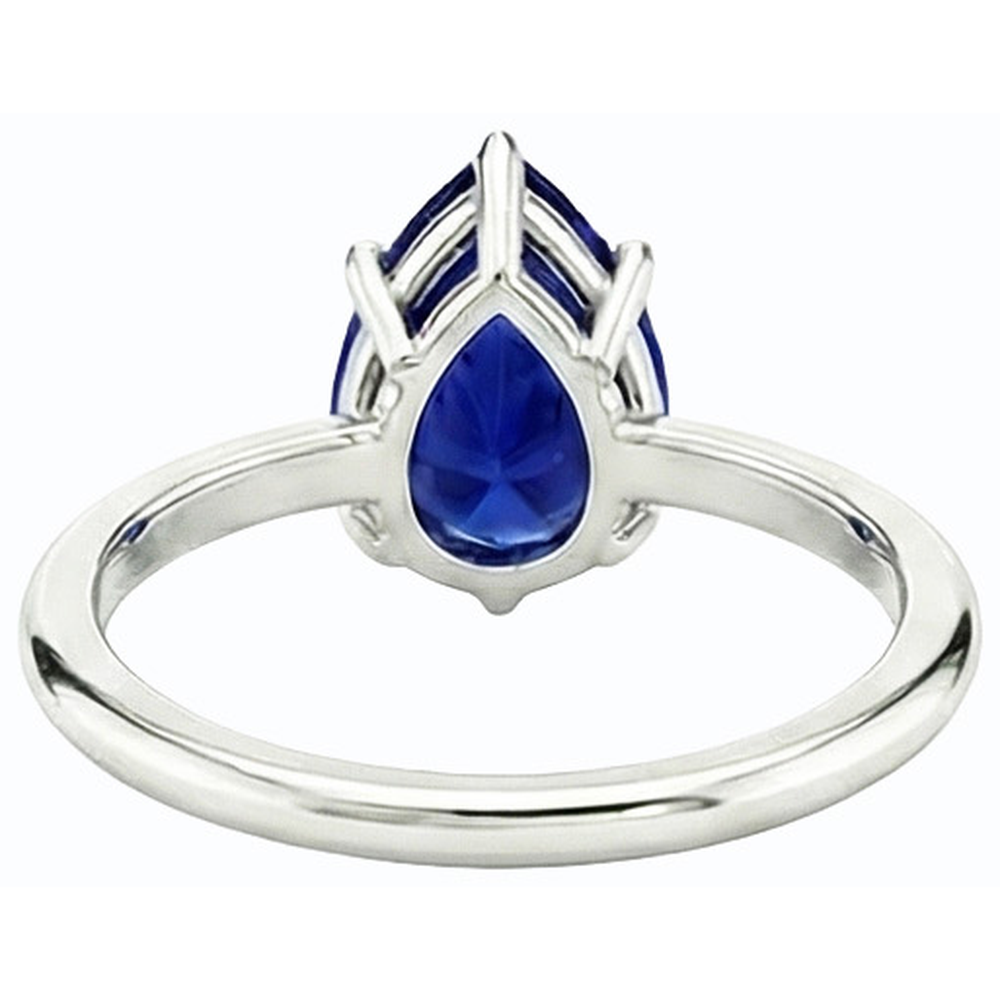 Natural Real ( Not Lab Grown ) Pear Cut September Birthstone Ring