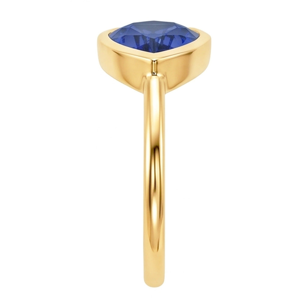 Natural Real ( Not Lab Grown ) Pear Solitaire Anniversary Ring Ceylon Sapphire 2 Carats Gold