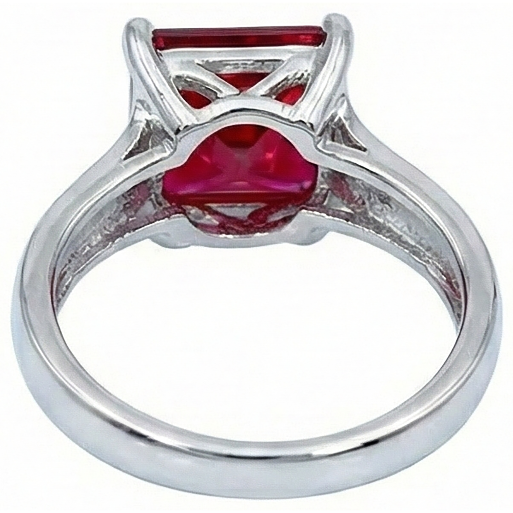 Natural Real ( Not Lab Grown ) Red Solitaire Ruby Women Engagement Ring 2.25 Carats White Gold 14K