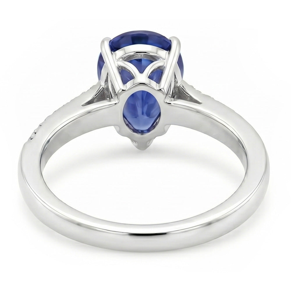 Natural Real ( Not Lab Grown ) Sapphire Diamond Engagement Ring 2.50 Carats