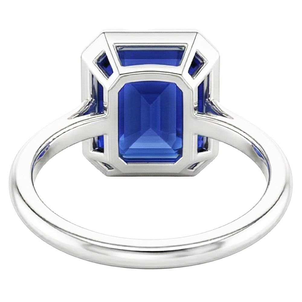 Natural Real ( Not Lab Grown ) Sapphire Royal Blue Ring With Skinny Band