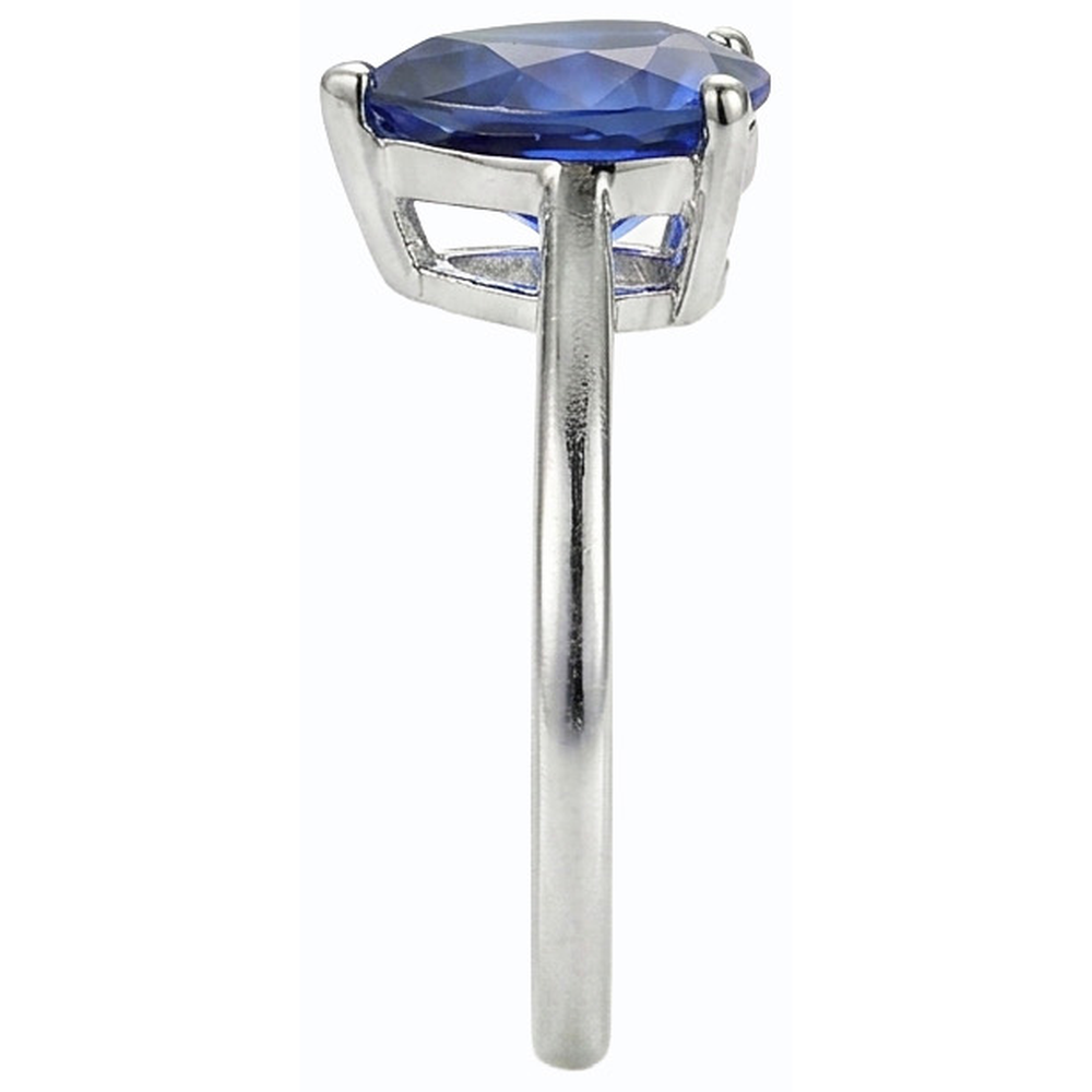 Natural Real ( Not Lab Grown ) Solitaire Ceylon Sapphire Wedding Ring White Gold 14K Pear 1.50 Carats