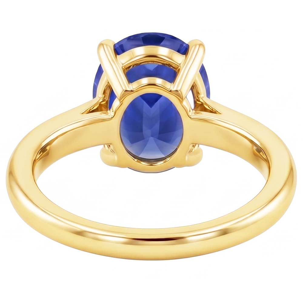Natural Real ( Not Lab Grown ) Solitaire Engagement Ring Oval Sri Lankan Sapphire 2.50 Carats