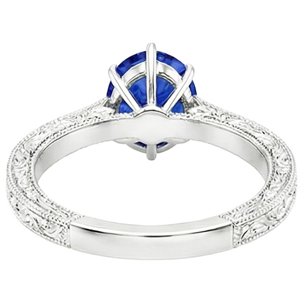 Natural Real ( Not Lab Grown ) Solitaire Ring Antique Style Pear Cut Sri Lankan Sapphire 2 Carats