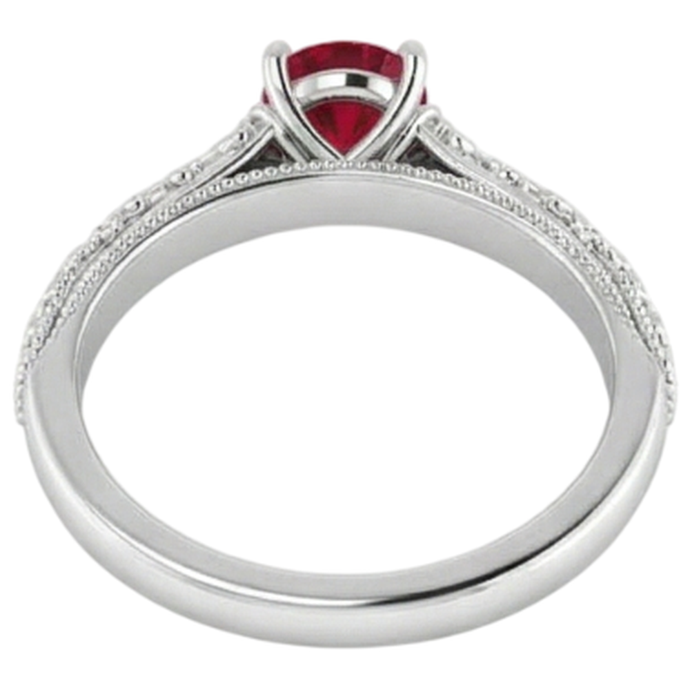Natural Real ( Not Lab Grown ) Solitaire Ruby Ring 0.75 Carats Antique Style New