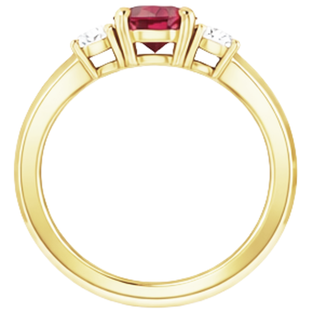 Natural Real ( Not Lab Grown ) Solitaire Ruby Ring 1.25 Carats Yellow Gold 14K