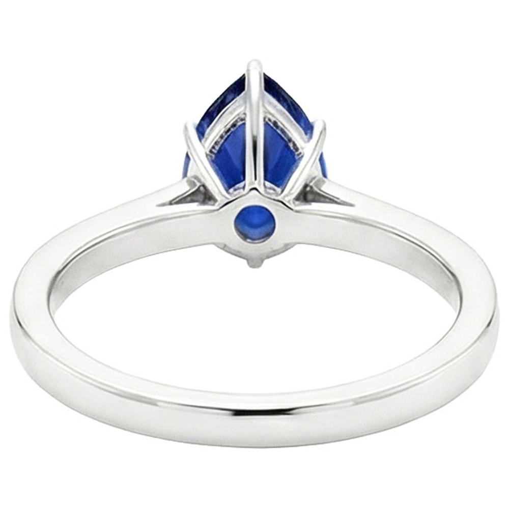 Natural Real ( Not Lab Grown ) Solitaire With Accents Ring Blue Sapphire 3.50 Carats Channel Setting