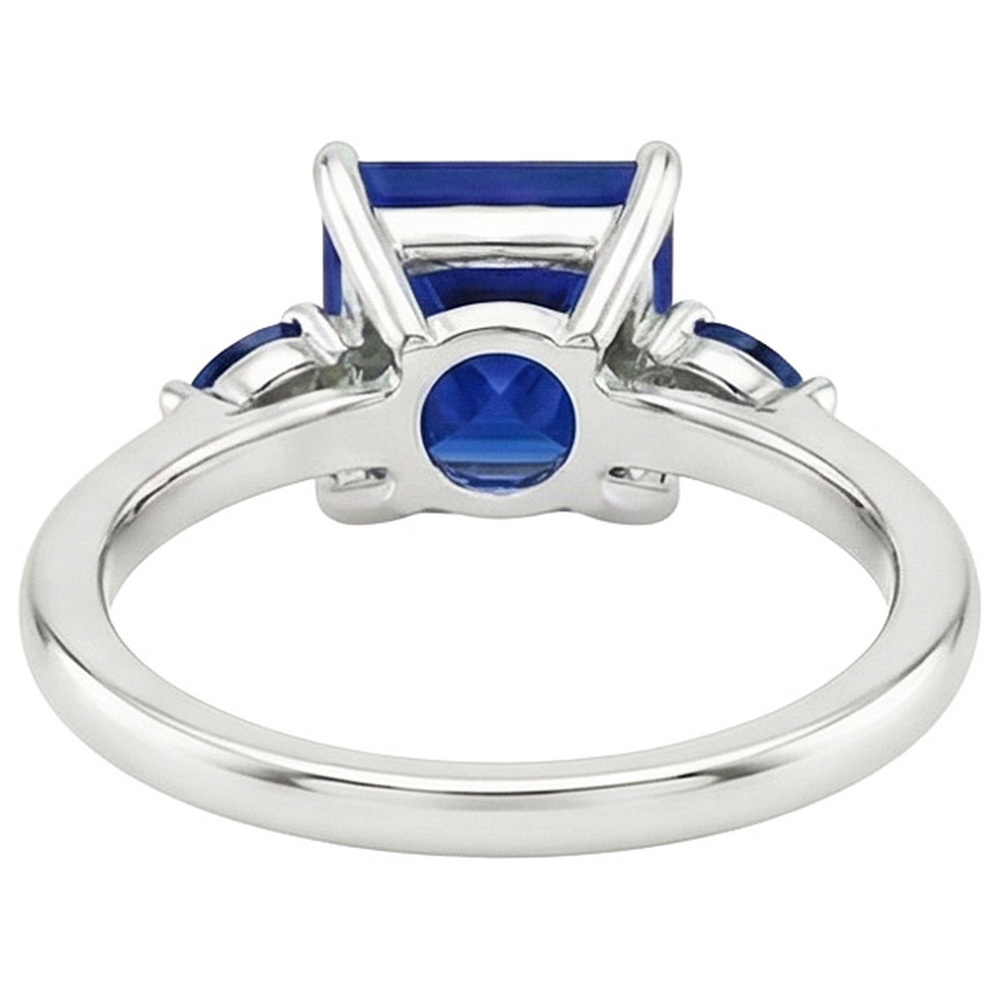 natural princess sapphire 5.25ct ring on white background