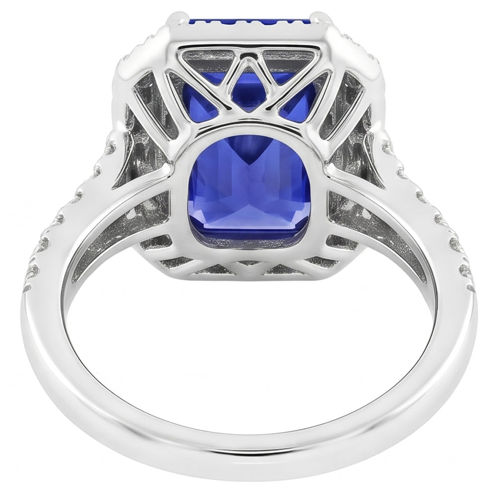 Natural Real ( Not Lab Grown ) White Gold Sapphire Engagement Ring For Women