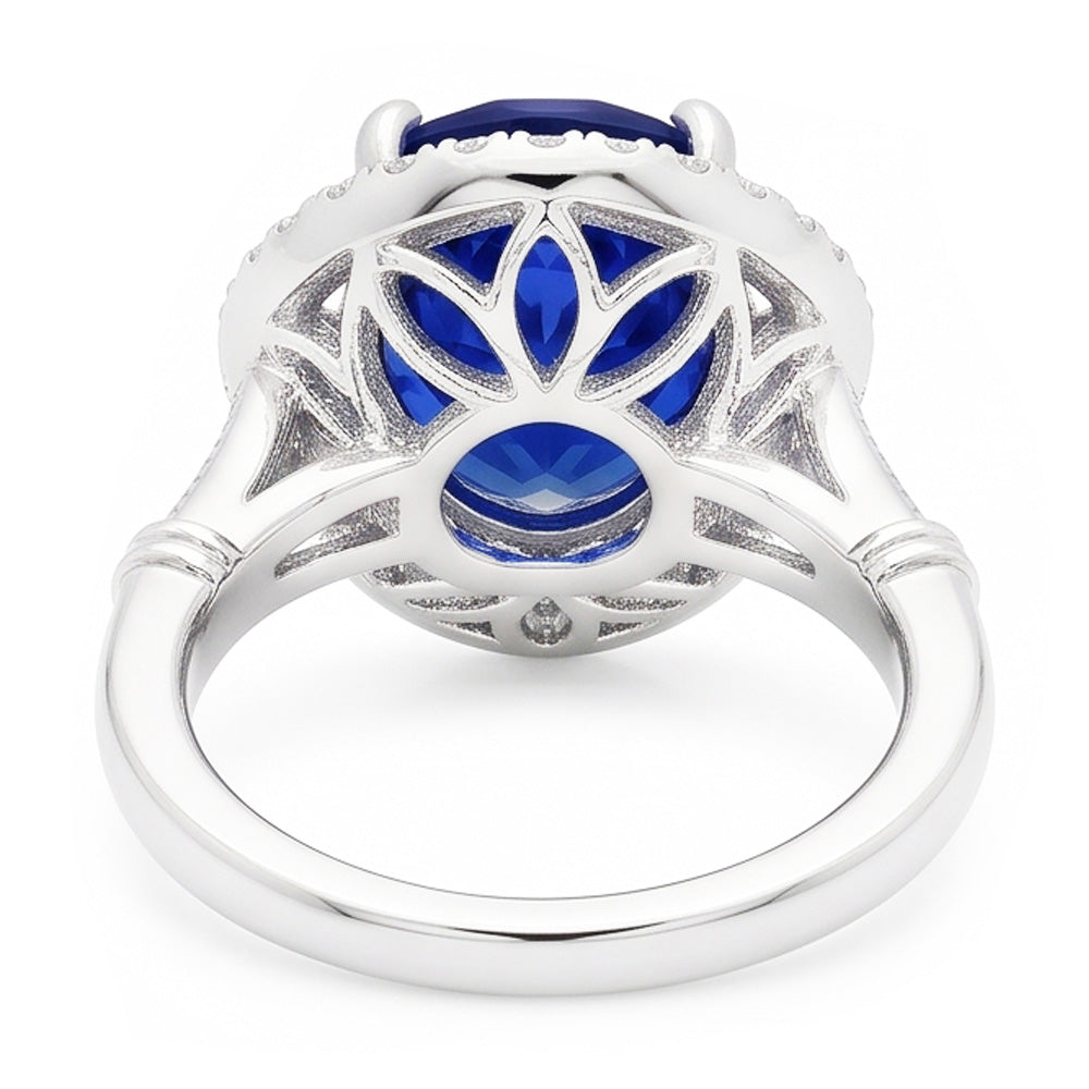Natural Real ( Not Lab Grown ) White Gold Sapphire Stone Ring