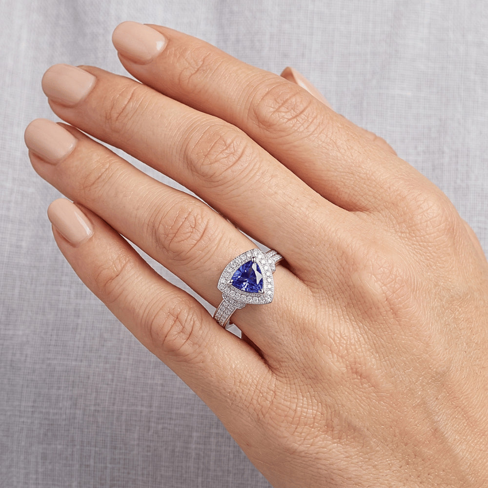 Natural Sapphire Ring 1.50ct - White Gold 14K