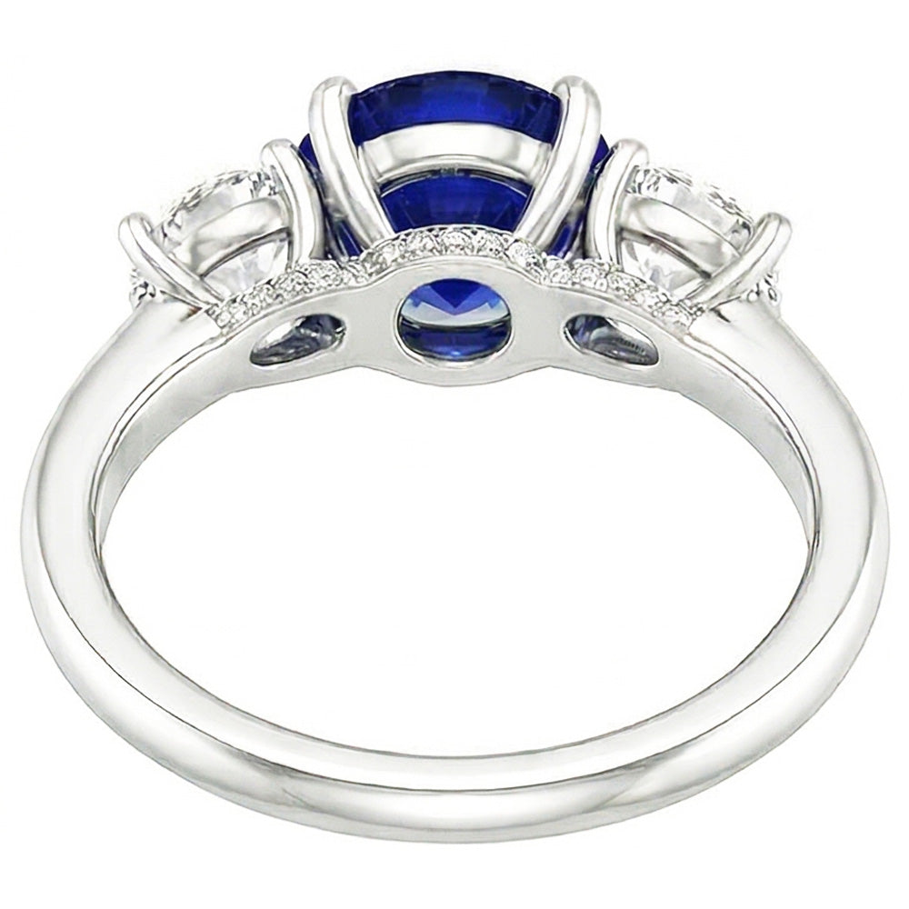 Natural Sapphire Ring 2.50ct - White Gold 14K