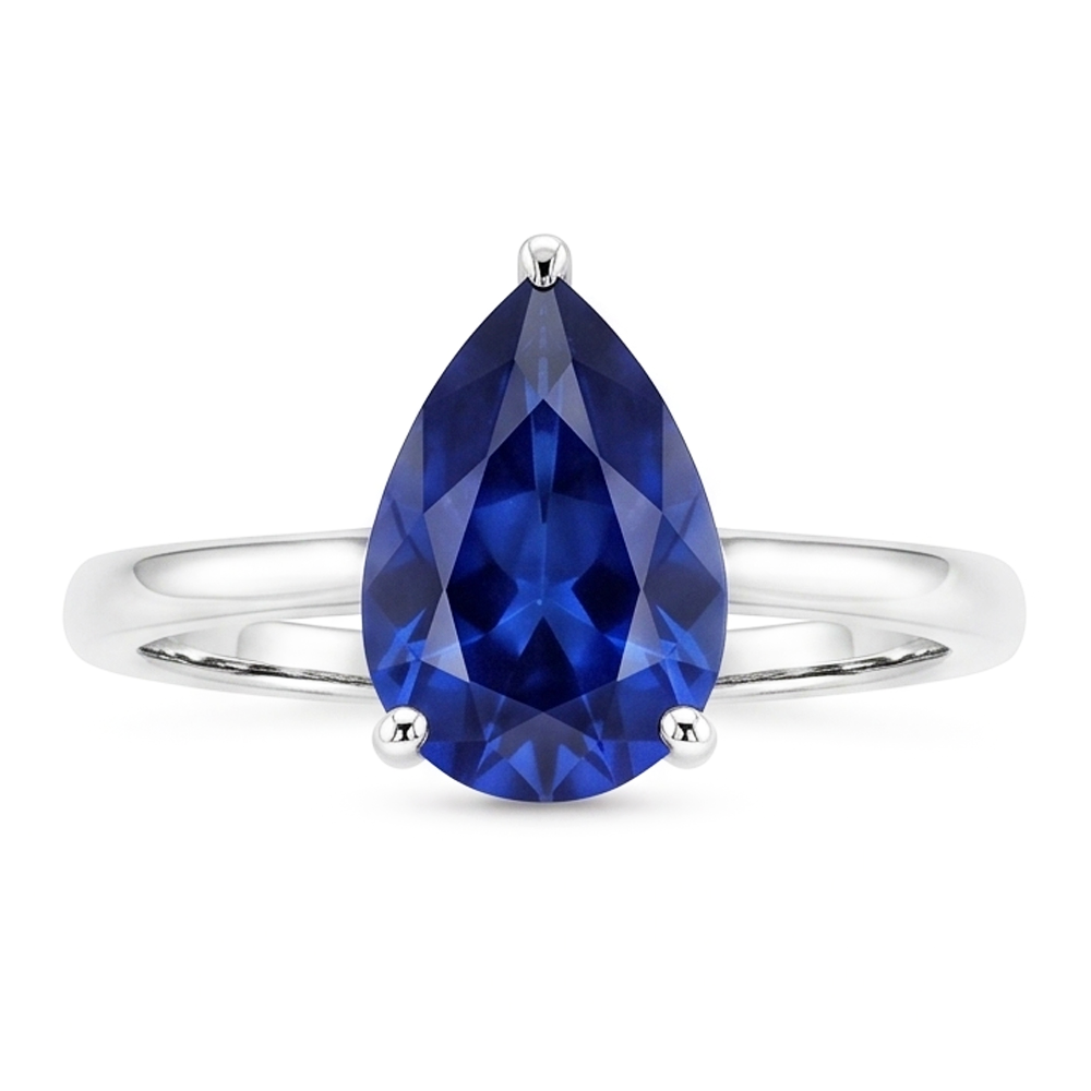 Natural Sapphire Ring 2ct - White Gold 14K