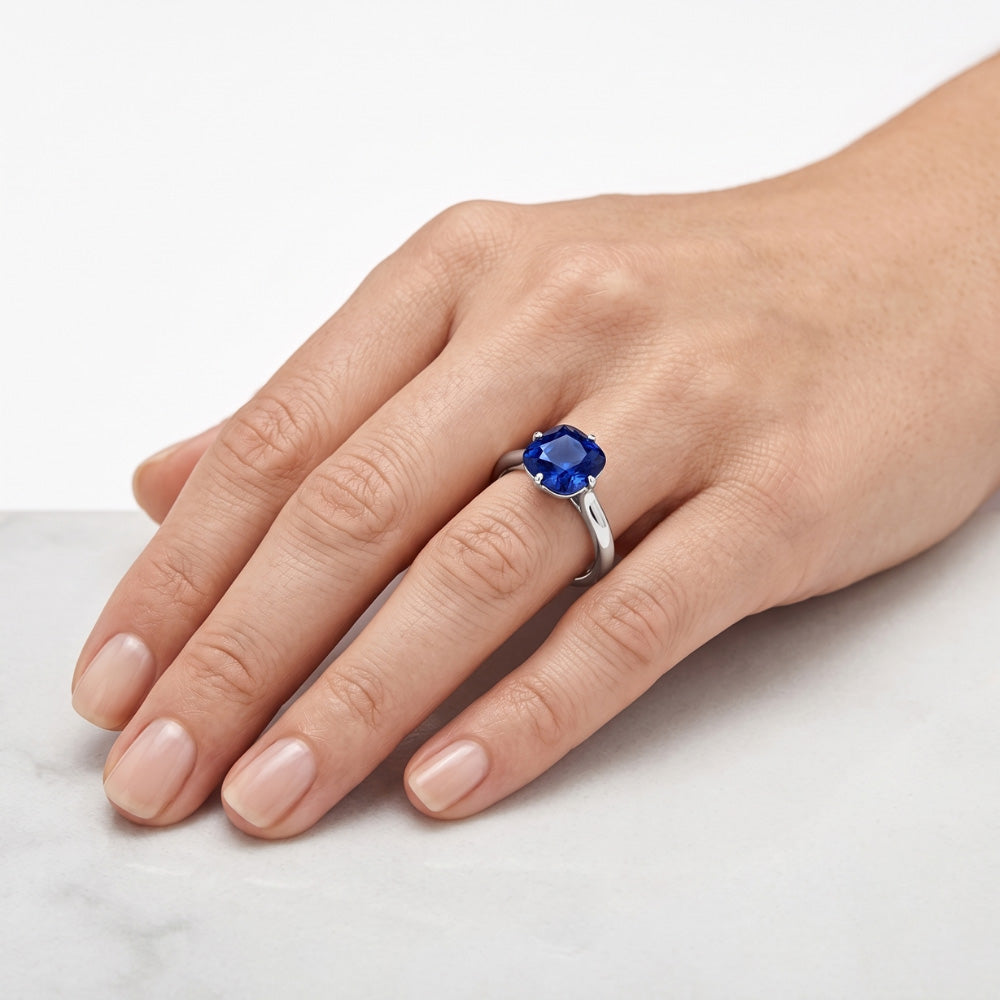 Natural Sapphire Ring 2ct - White Gold 14K