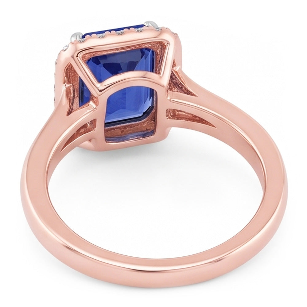 Natural Sapphire Ring 3ct - Two Tone 14K Gold