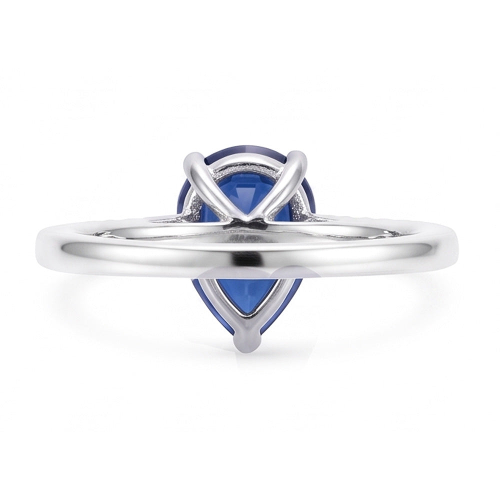 Natural Sapphire Ring 3ct - White Gold 14K