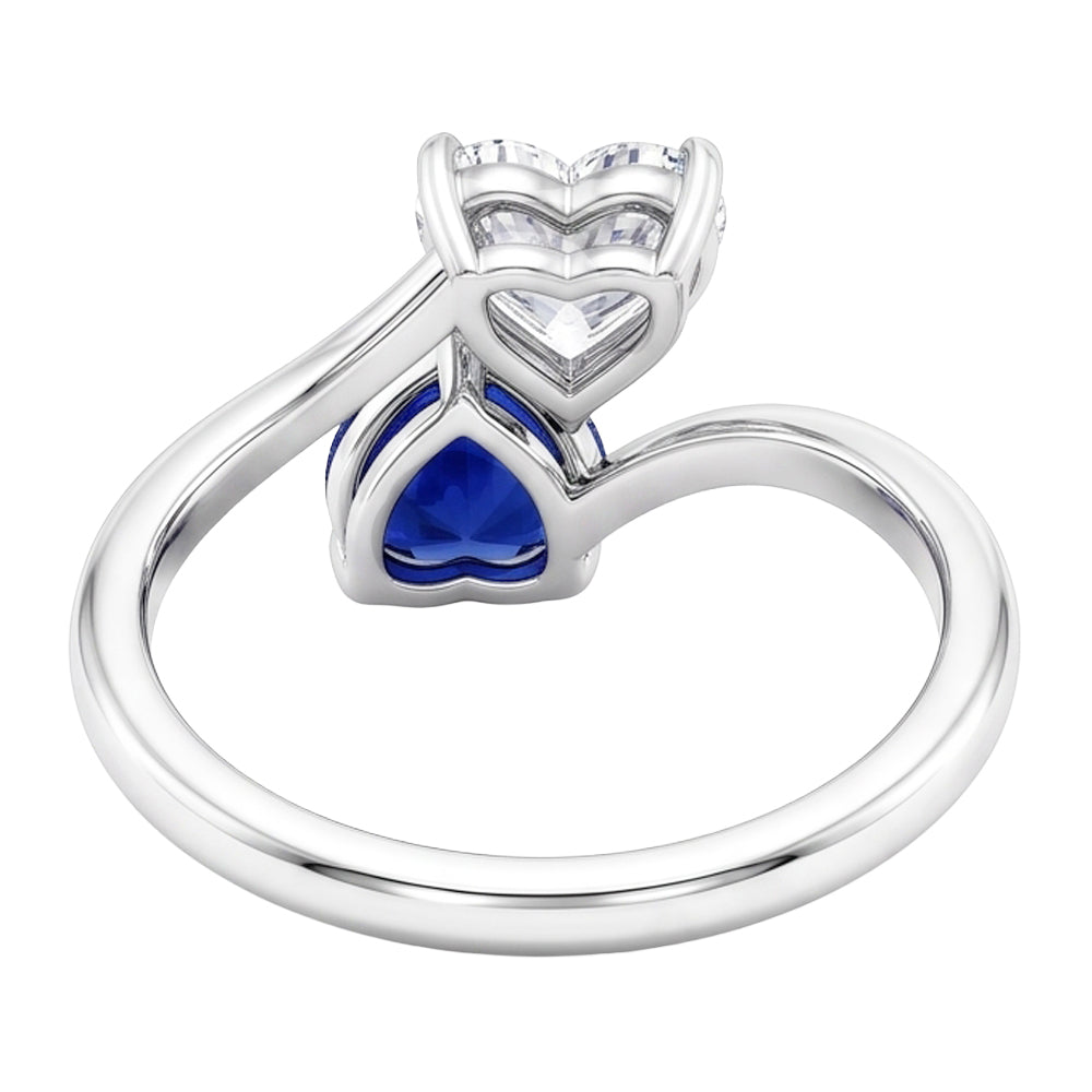 Natural Sapphire Ring 3ct - White Gold 14K