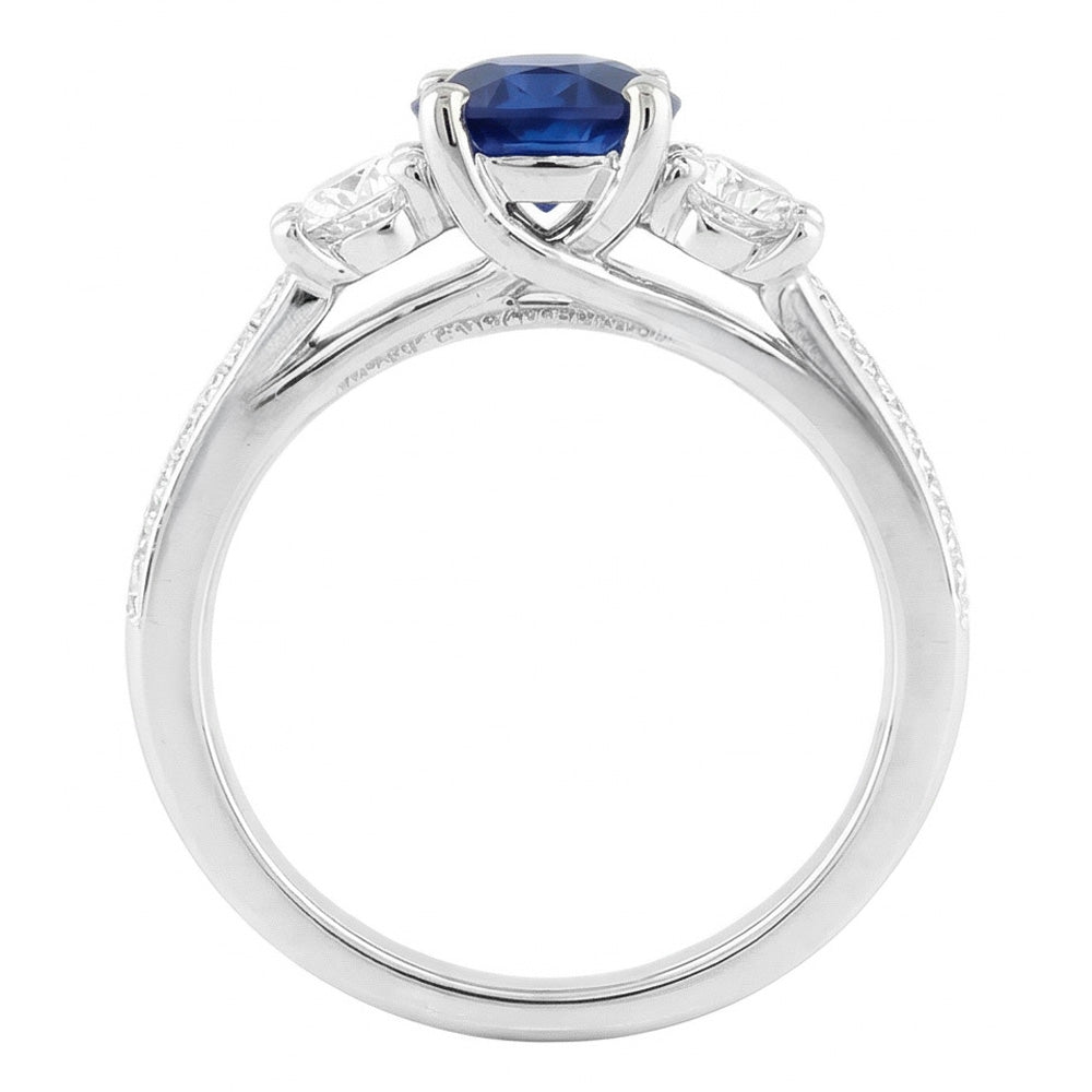 Natural Sapphire Ring 5ct - White Gold 14K