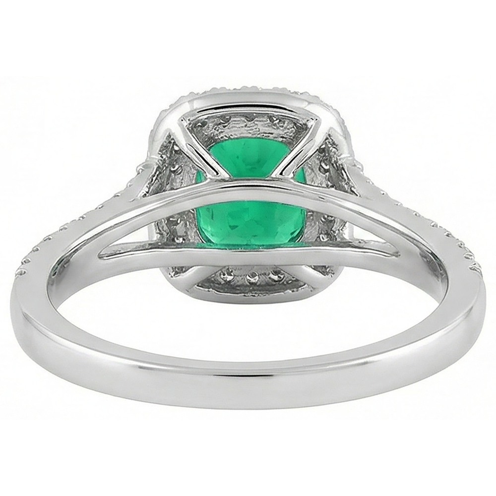 Natural Real ( Not Lab Grown ) Oval Cut Gemstone Jewelry Green Emerald GIA Ring