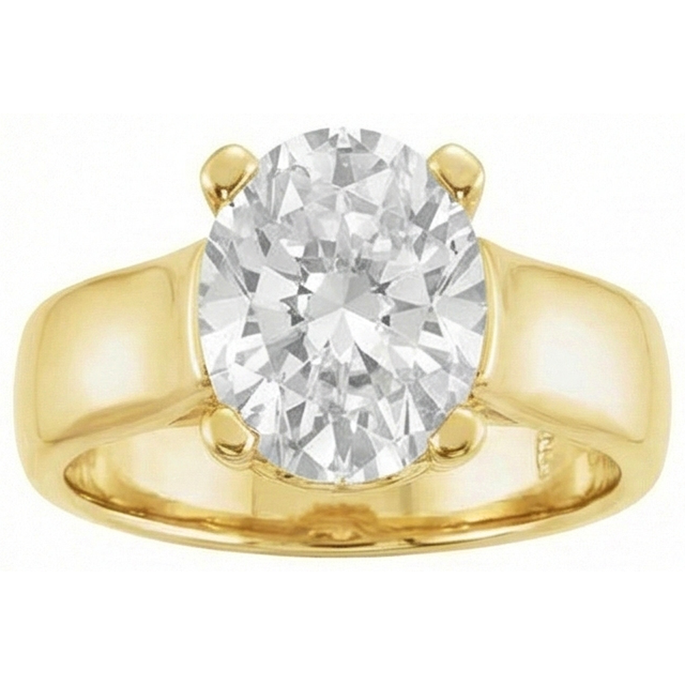 Oval Cut Old Miner Natural Diamond Ring Thick Shank 5 Carats