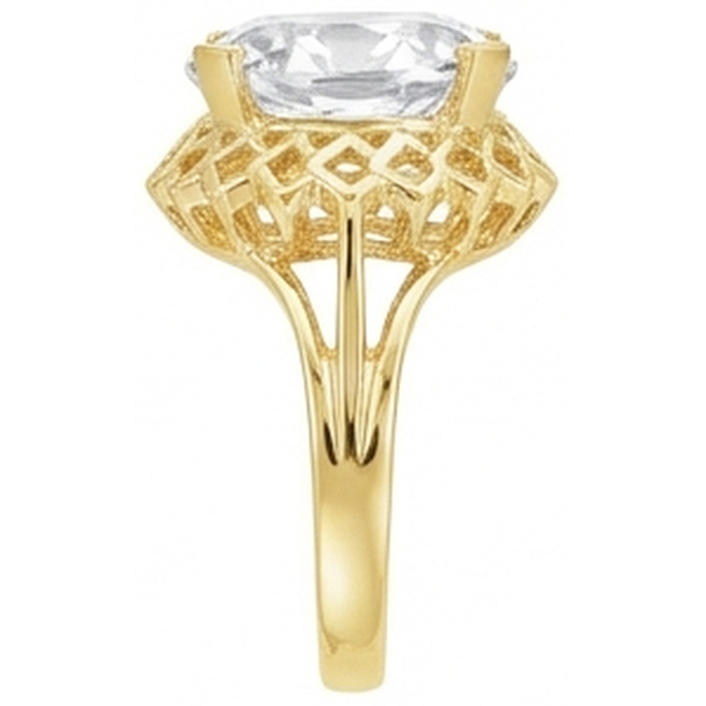 Oval Genuine Natural Real Diamond ( Not Lab Grown ) Old Miner Prong Set Ring 5 Carats Yellow Gold 14K