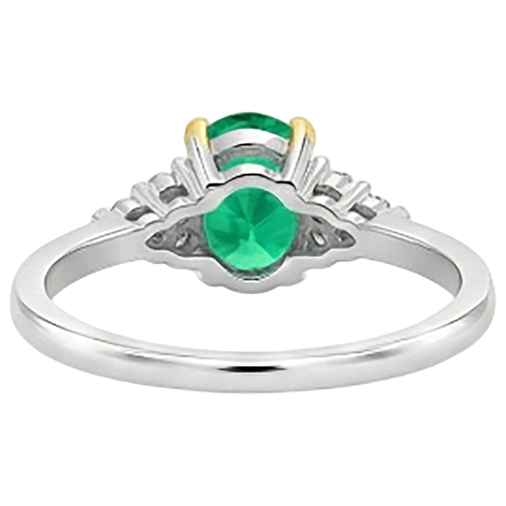Natural Real ( Not Lab Grown ) Oval Green Emerald GIA Ring Gold Jewelry