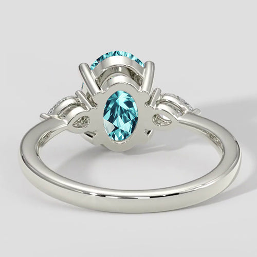 Oval Paraiba Three-Stone Ring
