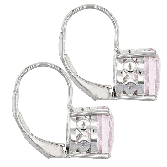 Oval Cut Kunzite Women Jewelry Earrings 26 Carat White Gold 14K