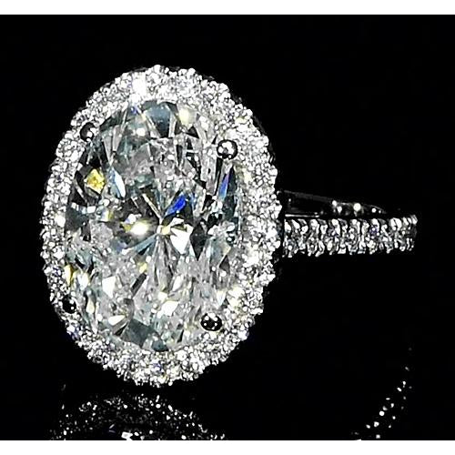 Oval Lab Grown Diamond Ring With 6 Carats